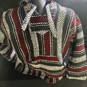 Men's Red and Black Striped Sweater